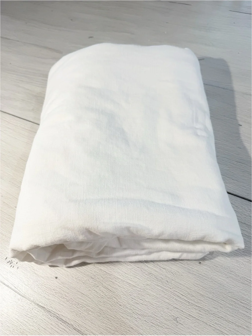 WEST ELM White Linen Cotton Blend Seamed Textured Duvet Cover Button Close Twin.